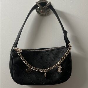 Juicy Couture Black Shoulder Bag with Gold Chain and charms